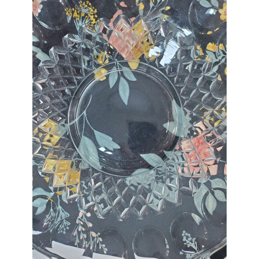 Nachtmann Oval Crystal Bowl, German Lead Crystal, Frosted and Clear, Vintage